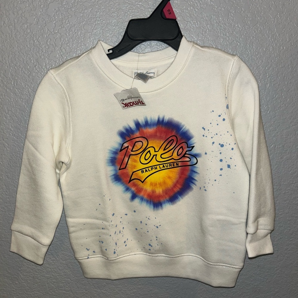 Ralph Lauren Kids Cream Sweatshirt with Colorful Logo